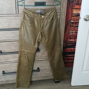 Gap green leather pants